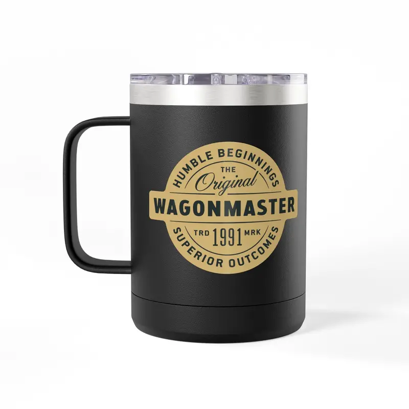 15Oz Insulated Coffee Tumbler Mug — Wagonmaster Vintage Seal Design 2