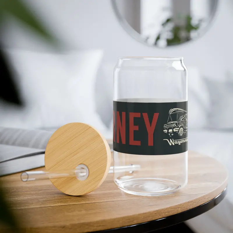 16Oz Glass Sipper With Bamboo Lid — 'Journey On' Travel-Ready Straw Tumbler - Burgundy 1