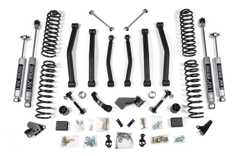 4.5 Inch Lift Kit Jeep Wrangler Jk 12-18 4-Door Sway Bar Disconnect Fox 2.5 Performance Elite Shocks 1