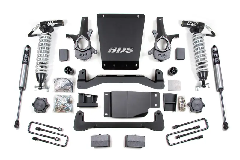 4 Inch Lift Kit Fox 2.5 Coil-Over Silverado/Sierra 1500 07-13 4Wd Leaf Springs Fox 2.5 Performance Shocks 1