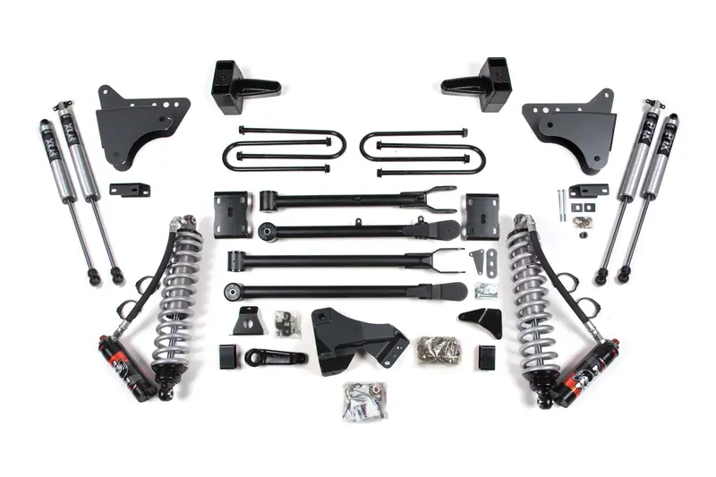 4 Inch Lift Kit W/ 4-Link Fox 2.5 Performance Elite Coil-Over Conversion Ford F250/F350 Super Duty 11-16 4Wd Diesel Rear Block Kit 1