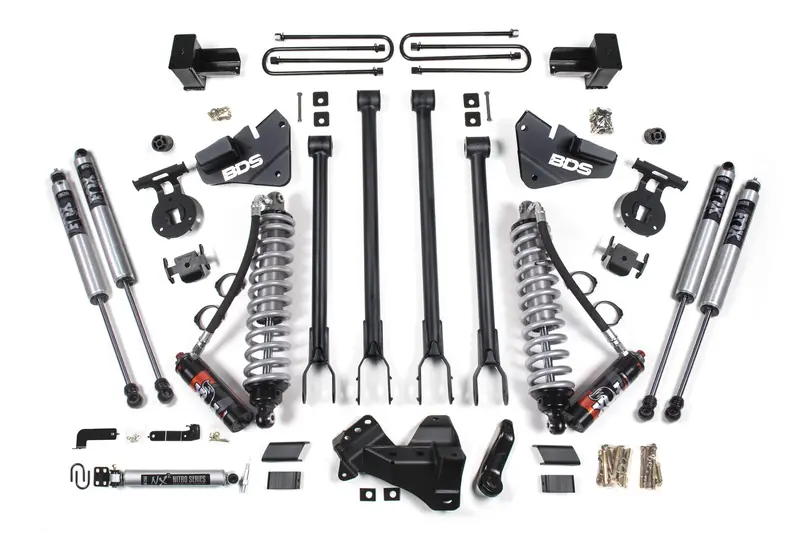 4 Inch Lift Kit W/ 4-Link Fox 2.5 Performance Elite Coil-Over Conversion Ford F350 Super Duty Drw 17-19 4Wd Diesel 1