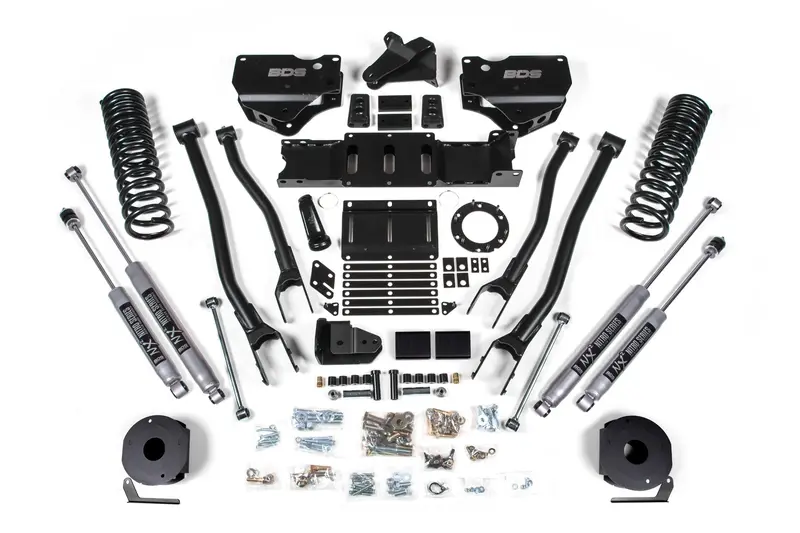 4 Inch Lift Kit W/ 4-Link Ram 2500 W/ Rear Air Ride 19-24 4Wd Diesel Nx2 Nitro Shocks 1