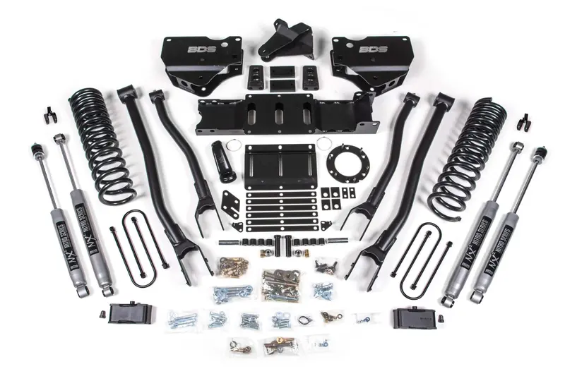 4 Inch Lift Kit W/ 4-Link Ram 3500 19-23 4Wd Gas With Factory Rear Overload Leaf Nx2 Nitro Shocks 1