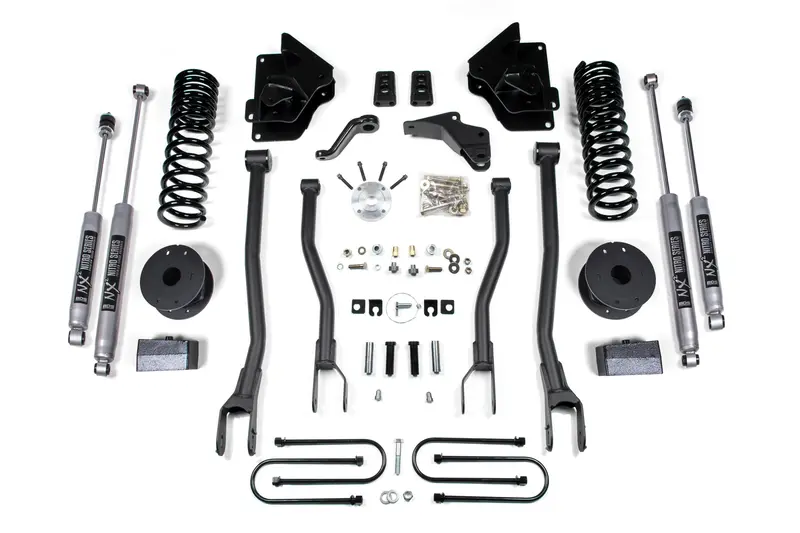 4 Inch Lift Kit W/ 4-Link Ram 3500 W/ Rear Air Ride 13-18 4Wd Diesel Fox 2.0 Performance Shocks 1
