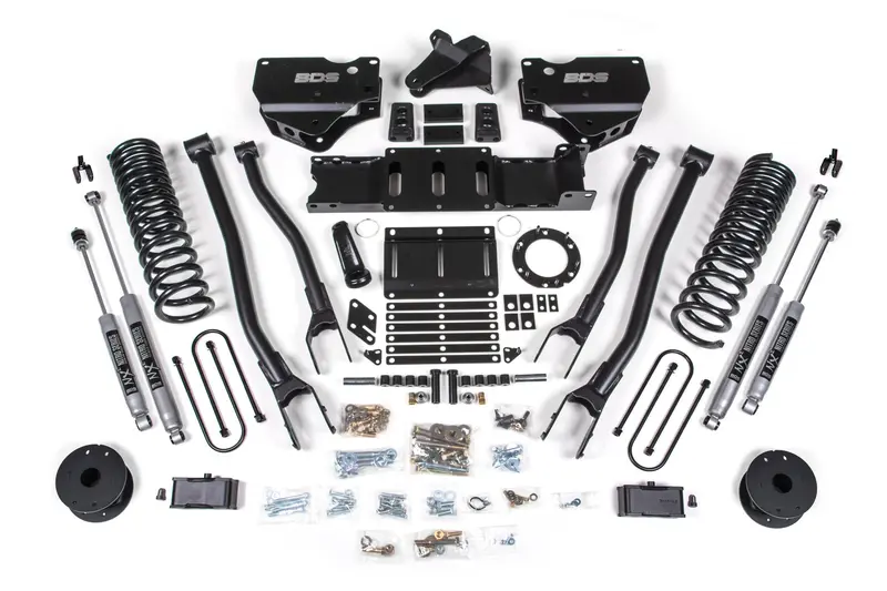 4 Inch Lift Kit W/ 4-Link Ram 3500 W/ Rear Air Ride 19-24 4Wd Gas Fox 2.0 Performance Shocks 1