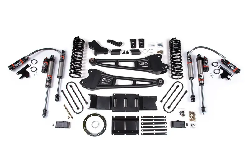 4 Inch Lift Kit W/ Radius Arm 2 Inch Rear Block Ram 3500 19-24 4Wd Diesel Without Factory Rear Overload Leaf 6 Bolt Fox 2.5 Performance Elite 1