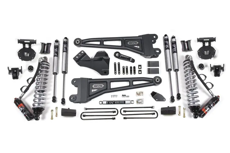 4 Inch Lift Kit W/ Radius Arm Fox 2.5 Performance Elite Coil-Over Conversion Ford F250/F350 Super Duty 08-10 4Wd Diesel Block Kit Without Factory Overload 1