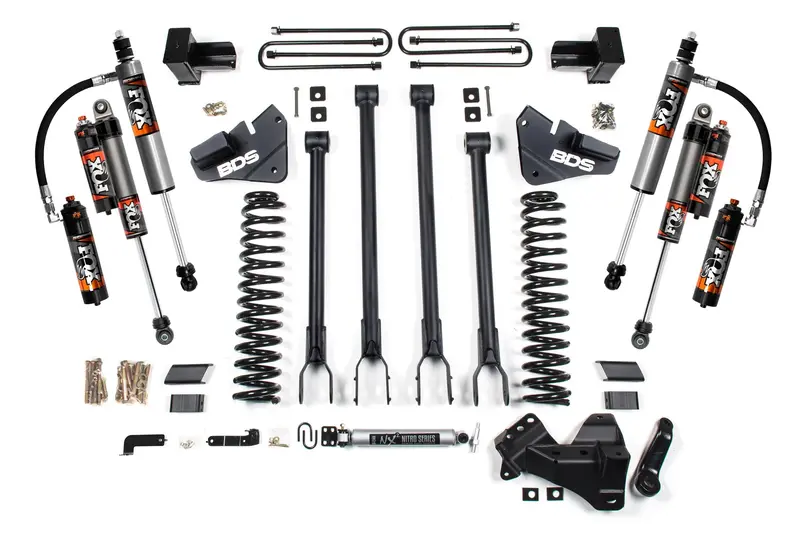 5 Inch Lift Kit W/ 4-Link Ford F250/F350 Super Duty 20-22 4Wd Gas 4 Inch Block Kit Fox 2.5 Performance Elite Shocks 1