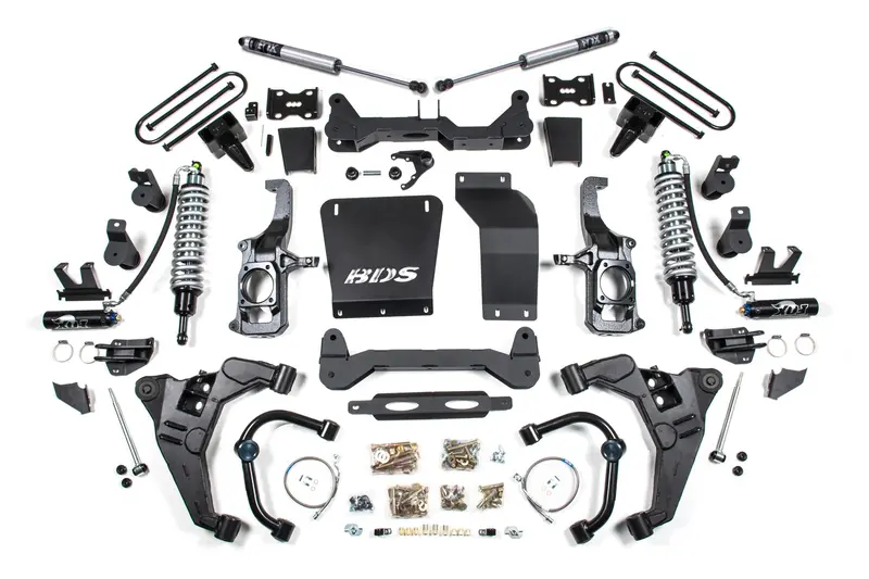 6.5 Inch Lift Kit Fox 2.5 Coil-Over Conversion Silverado/Sierra 2500Hd/3500Hd 11-19 Diesel 5 Inch Block With Overload Fox 2.5 Performance Shocks 1
