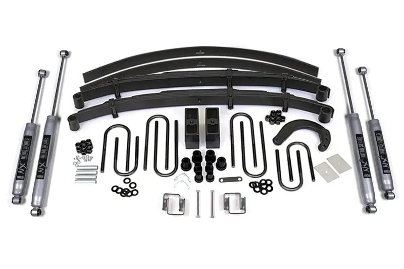 6 Inch Lift Kit Chevy/Gmc 3/4 Ton Truck/Suburban 77-87 4Wd 4 Inch Block Kit W/ Add A Leaf Fox 2.0 Performance Shocks 1