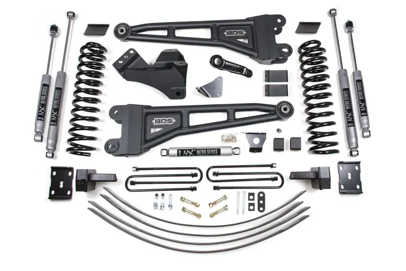 6 Inch Lift Kit W/ Radius Arm Ford F250/F350 Super Duty 05-07 4Wd Diesel 4 Inch Block Add A Leaf With Overload Nx2 Nitro 1