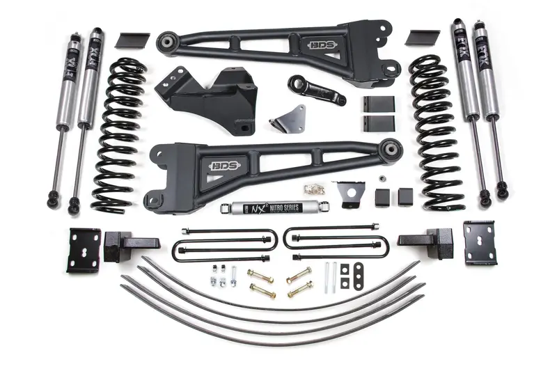 6 Inch Lift Kit W/ Radius Arm Ford F250/F350 Super Duty 05-07 4Wd Diesel 4 Inch Block Add A Leaf Without Overload Fox 2.0 Performance 1