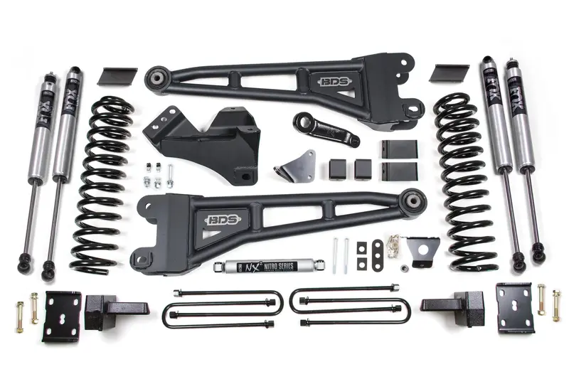 6 Inch Lift Kit W/ Radius Arm Ford F250/F350 Super Duty 05-07 4Wd Diesel 4 Inch Block With Overload Fox 2.0 Performance 1