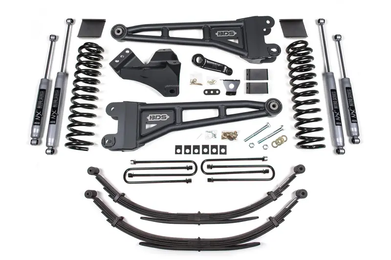 6 Inch Lift Kit W/ Radius Arm Ford F250/F350 Super Duty 11-16 4Wd Gas 3 Inch Rear Blocks Fox 2.0 Performance Shocks 1