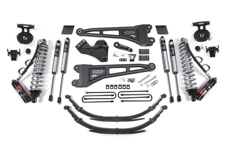 6 Inch Lift Kit W/ Radius Arm Fox 2.5 Performance Elite Coil-Over Conversion Ford F250/F350 Super Duty 11-16 4Wd Diesel Factory 2 Inch Rear Blocks 1