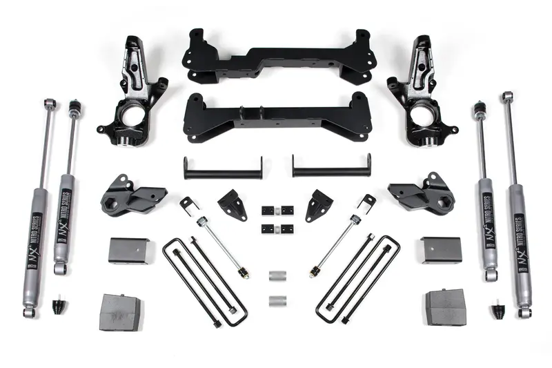7 Inch Lift Kit Silverado/Sierra 2500Hd 01-10 2Wd Carrier Above Crossmember W/ Fox 2.0 Performance Shocks 1