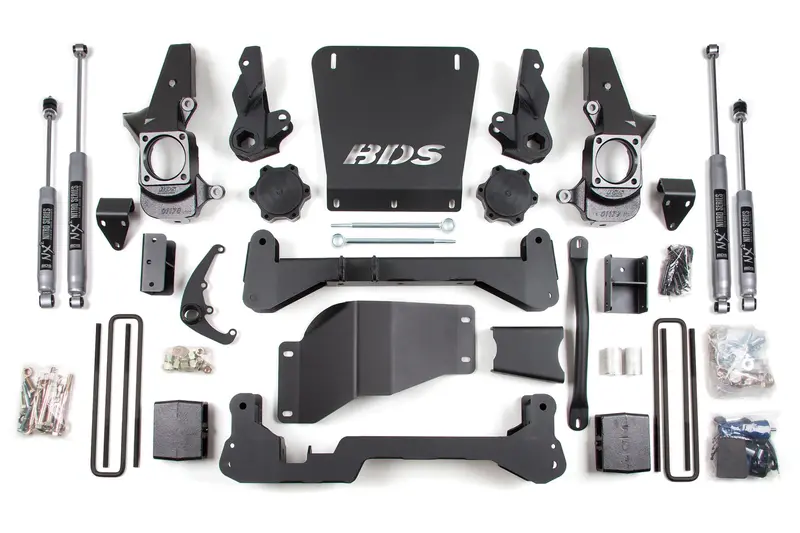 7 Inch Lift Kit Silverado/Sierra 2500Hd/3500 01-10 4Wd Narrow Track Knuckle 5 Inch Block Nx2 Nitro Shocks 1