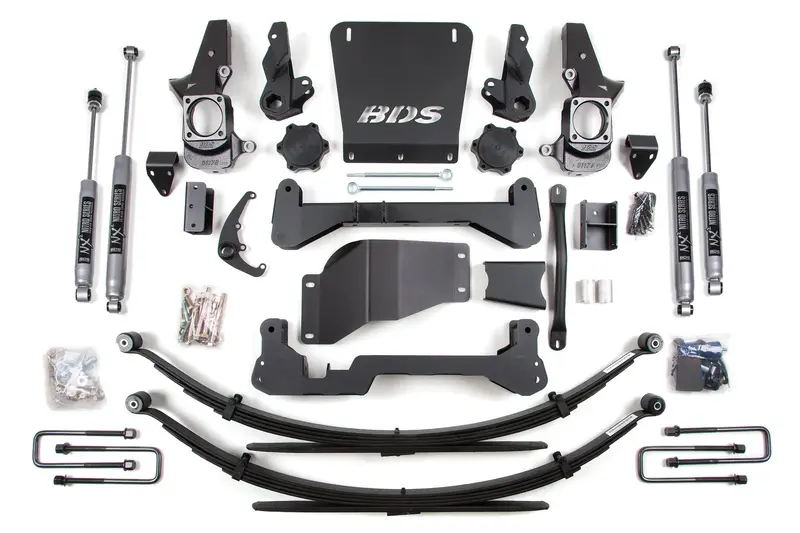 7 Inch Lift Kit Silverado/Sierra 2500Hd/3500 01-10 4Wd Standard Knuckle Leaf Springs Nx2 Nitro Shocks 1