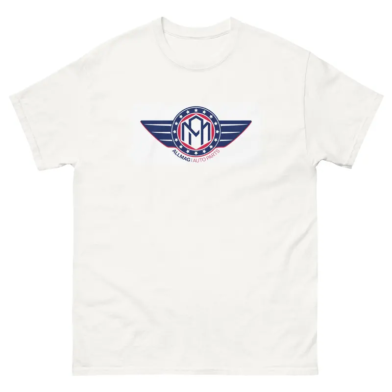 Allmag Usa Logo, White Classic Tee Shirt 1