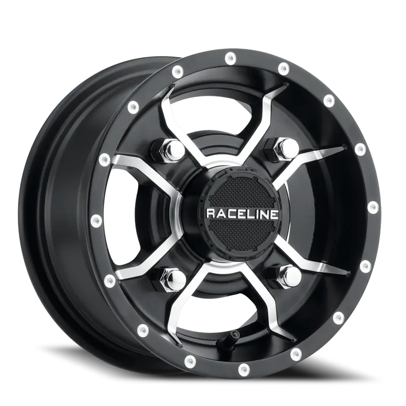 Aluminum Wheels 12X7 Mamba Utv A77 Machined Spokes Satin Black 10 Offset 4 On 110 Bolt Pattern Raceline 1