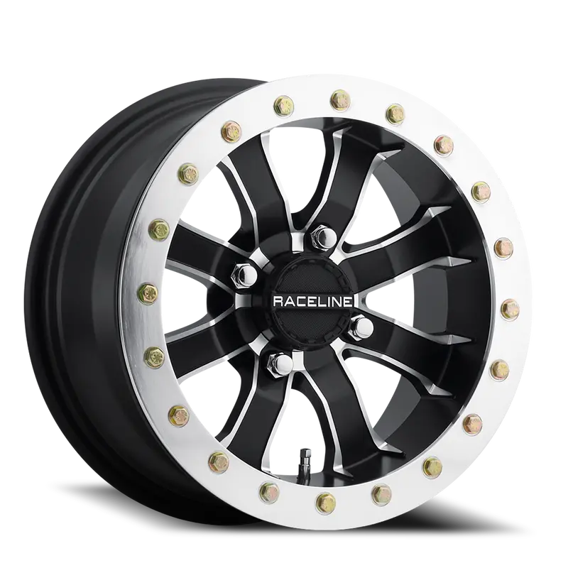 Aluminum Wheels 14X8 Mamba Beadlock Utv A71 Machined Lip Satin Black 0 Offset 4 On 156 Bolt Pattern Raceline 1