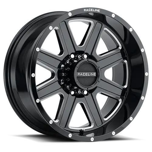 Aluminum Wheels 16X8 Hostage 940M Milled Gloss Black 0 Offset 6 On 139.7 Bolt Pattern 106.1 Bore Raceline 1