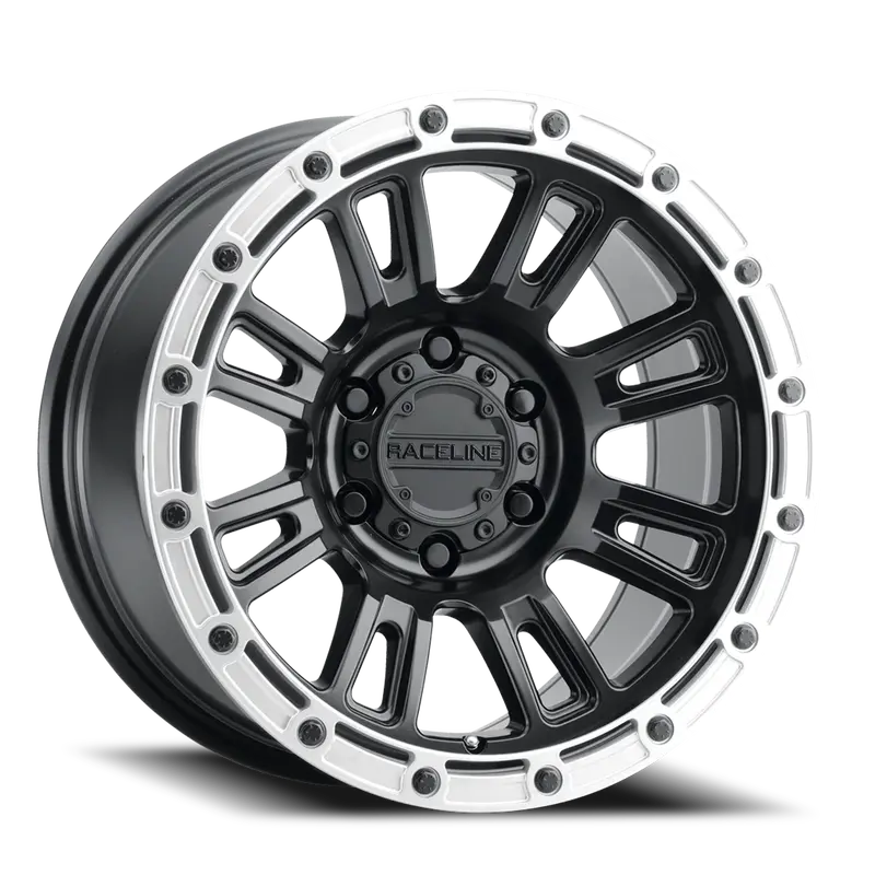 Aluminum Wheels 17X8.5 Compass 956Bs Satin Black Silver Ring 0 Offset 5 On 127 Bolt Pattern 78.1 Bore Raceline 1