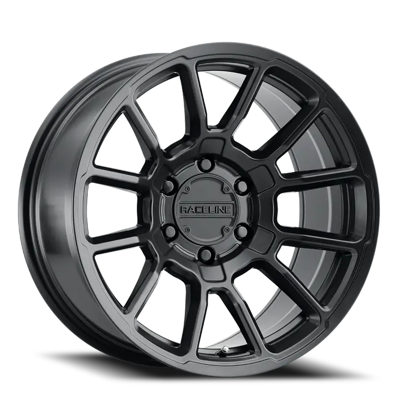 Aluminum Wheels 17X8.5 Gauge 950B Satin Black Multi Spoke 18 Offset 6 On 114.3 Bolt Pattern 66.1 Bore Raceline 1