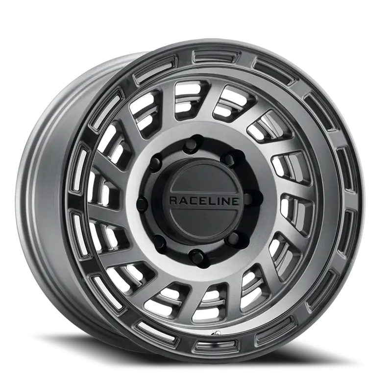 Aluminum Wheels 17X8.5 Halo 957Gb Gunmetal Gray Black Ring 0 Offset 5 On 150 Bolt Pattern 110.3 Bore Raceline 1