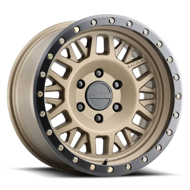 Aluminum Wheels 17X9 Ryno 951Bz Textured Bronze Gold -12 Offset 8 On 165.1 Bolt Pattern 125.2 Bore Raceline 1