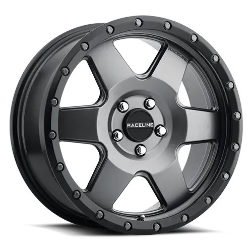 Aluminum Wheels 18X8 Boost 946G Satin Gunmetal Gray 6 Spoke 35 Offset 5 On 110 Bolt Pattern 72.62 Bore Raceline 1