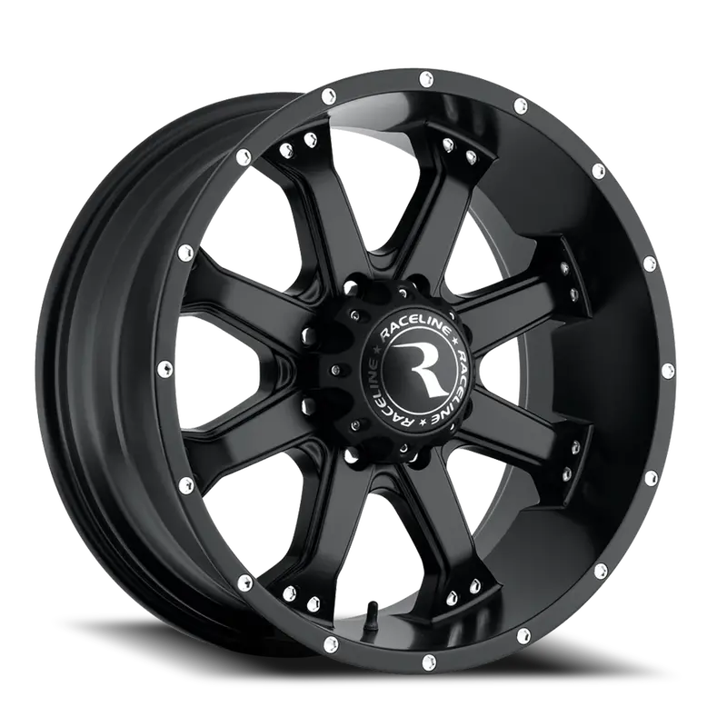 Aluminum Wheels 18X9 Assault 991B Satin Black 0 Offset 8 On 165.1 Bolt Pattern 125.2 Bore Raceline 1