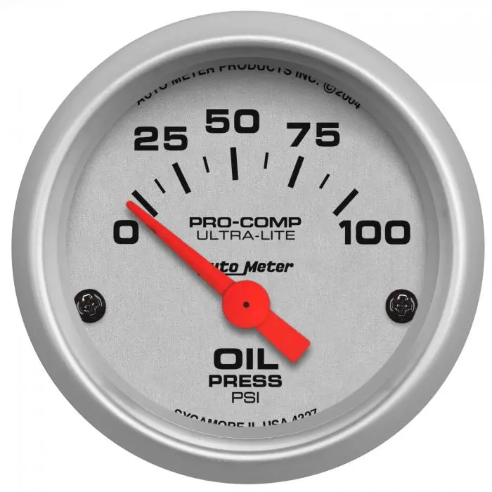 Autometer 2-1/16" Oil Pressure, 0-100 Psi, Air-Core, Ultra-Lite 4327 1