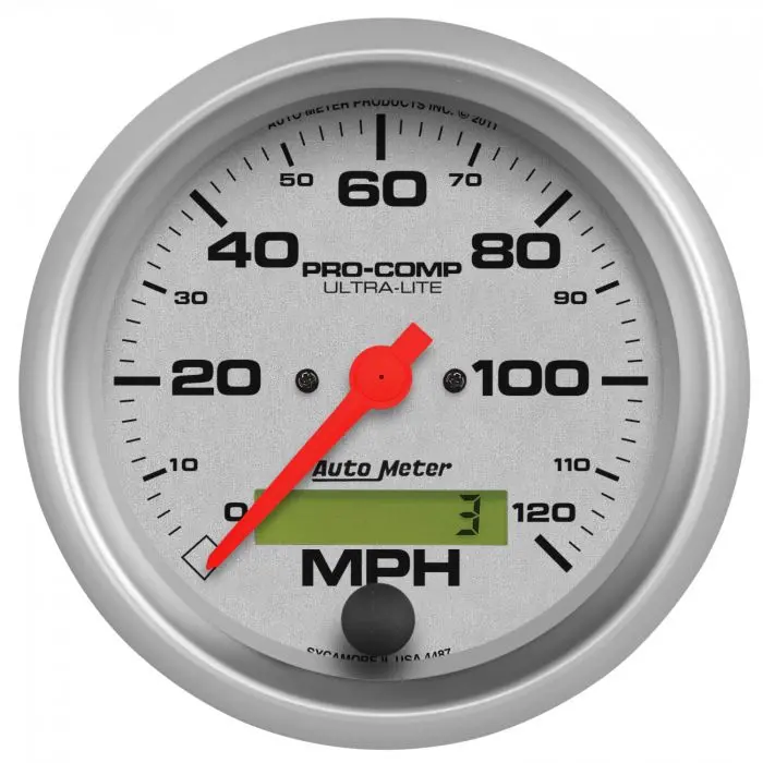 Autometer 3-3/8" Speedometer, 0-120 Mph, Electric, Ultra-Lite 4487 1