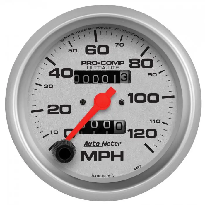 Autometer 3-3/8" Speedometer, 0-120 Mph, Mechanical, Ultra-Lite 4492 1