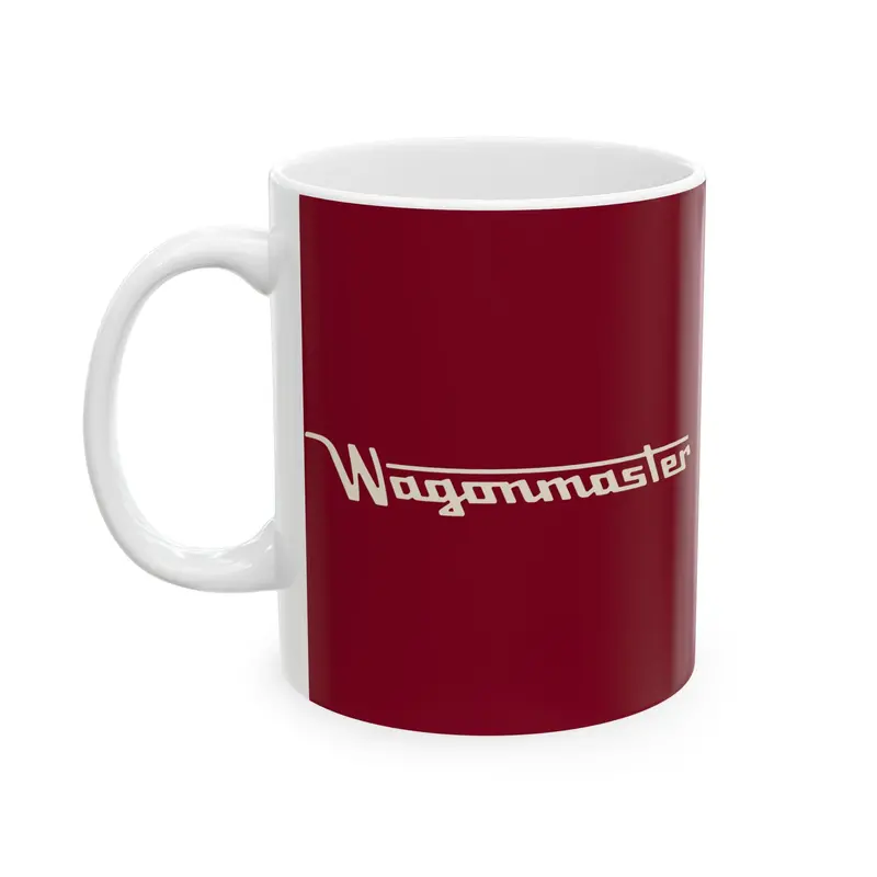 Ceramic Mug — Retro Coffee Cup (11Oz/15Oz) - Burgundy With Tan 1