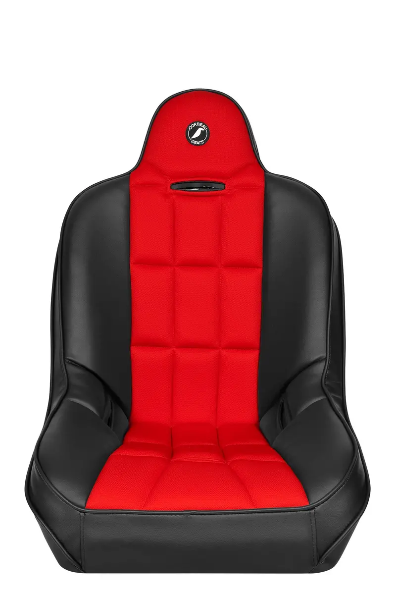 Corbeau Baja Ss Fixed-Back Suspension Seat - Vinyl And Red Cloth 1
