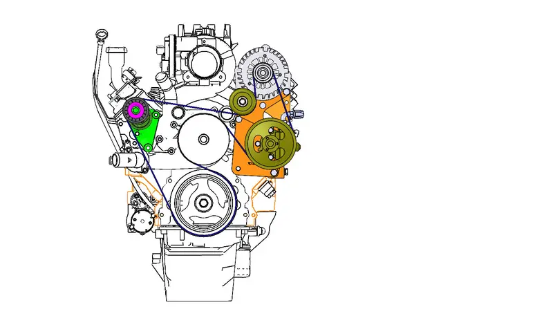 Goatbuilt 4421 Gm Ls Truck Cbr/Tc Pump & Alternator Relocation Bracket, Truck Belt Spacing 1