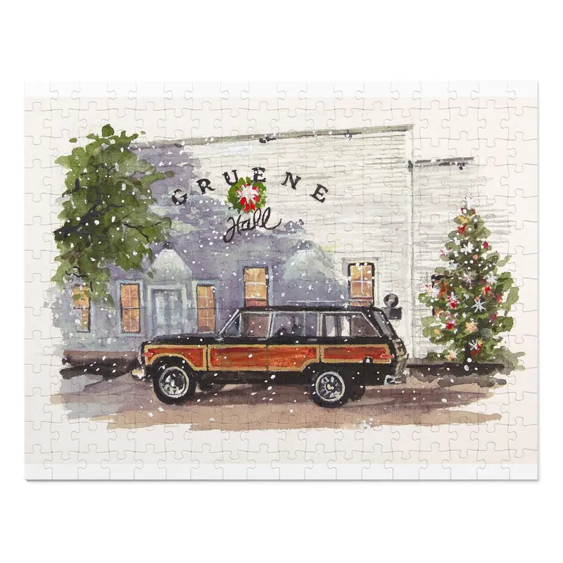 Gruene Wagon Holiday Jigsaw Puzzle (With Tin) 1