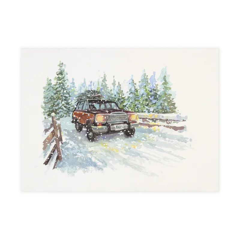 Holiday Postcard Bundles (Envelopes Included) - Tree Delivery Wagoneer 1