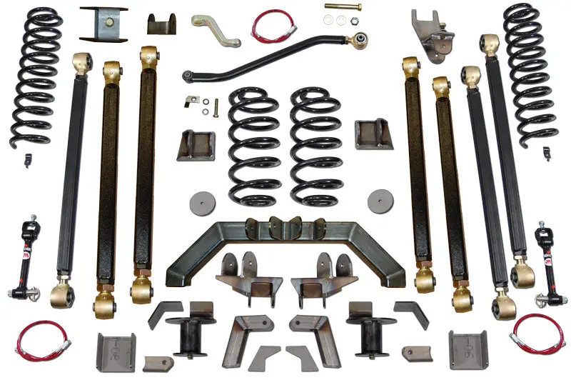 Jeep Wrangler 4.0 Inch Pro Series 3 Link Long Arm Lift Kit W/Rear 5 Inch Stretch 97-06 Wrangler Tj Clayton Off Road 1