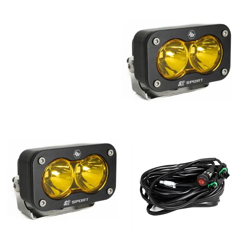 Led Work Light Baja Amber Lens Spot Pattern Pair S2 Sport Baja Designs 1