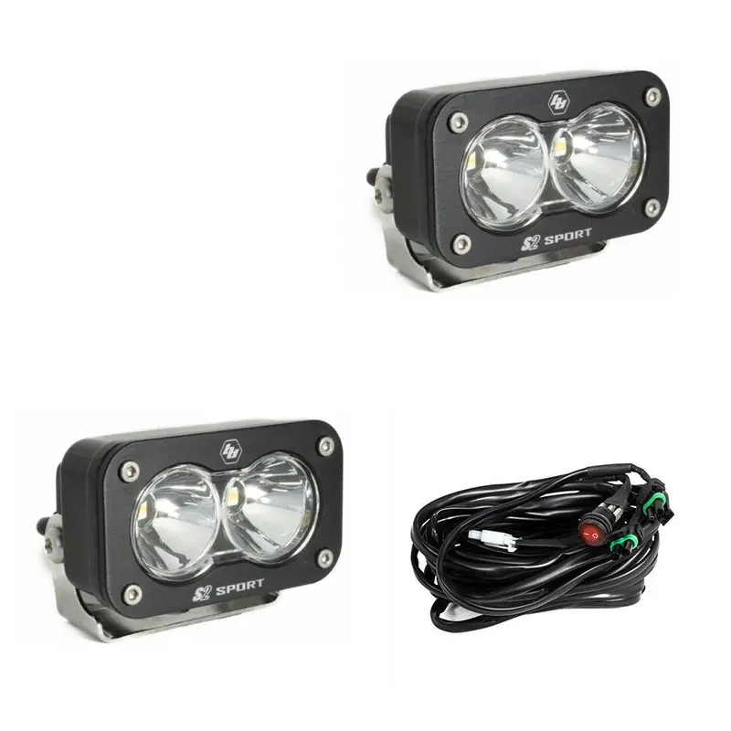 Led Work Light Clear Lens Spot Pattern Pair S2 Sport Baja Designs 1