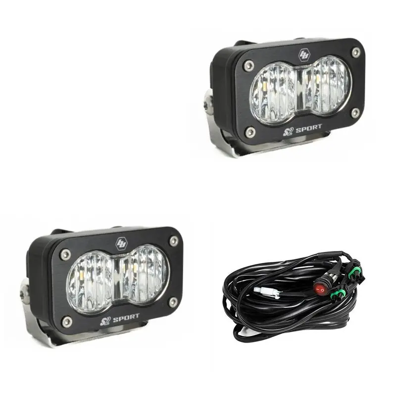 Led Work Light Clear Lens Wide Cornering Pattern Pair S2 Sport Baja Designs 1