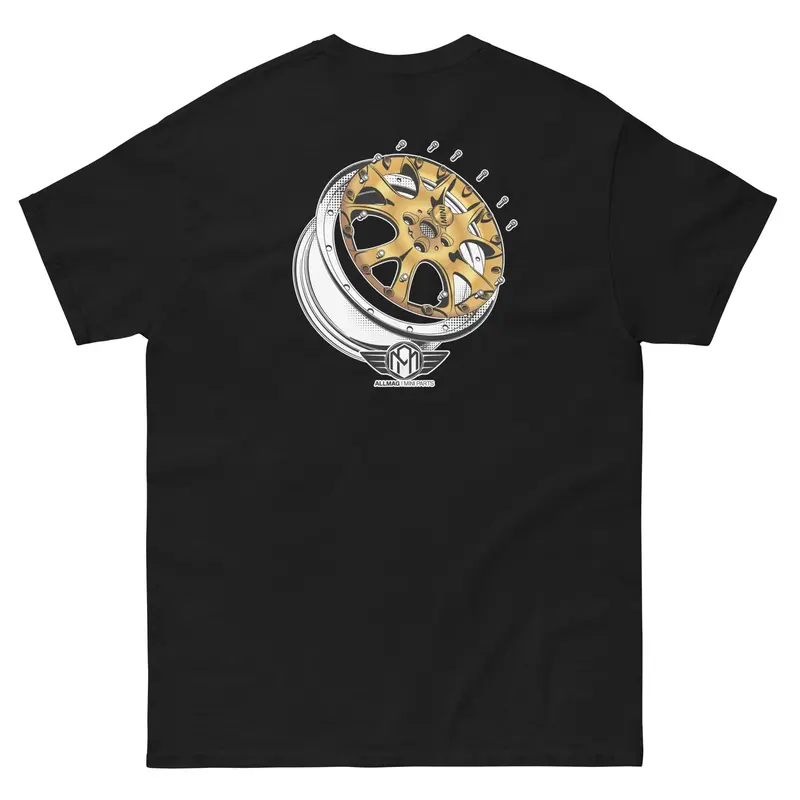 Mini Split Wheel, Black Classic Tee Shirt 1