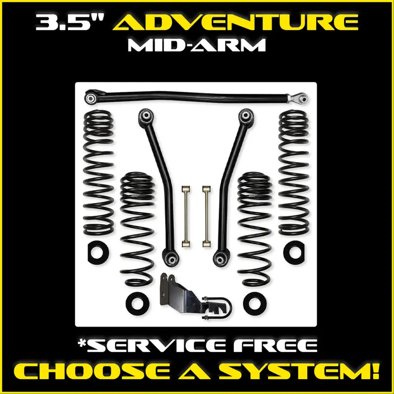 Rock Krawler Jlu 3.5" Adventure Mid-Arm System - Gas 4 Door Rubicon 1