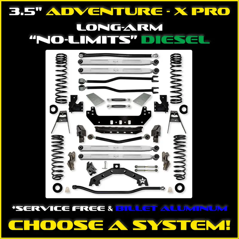 Rock Krawler Jlu 3.5" Adventure - X Pro "No-Limits" Diesel Long-Arm System - Non-Rubicon 4 Door 1