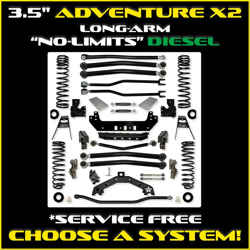 Rock Krawler Jlu 3.5" Adventure - X2 "No-Limits" Diesel Long-Arm System - Non-Rubicon 4 Door 1