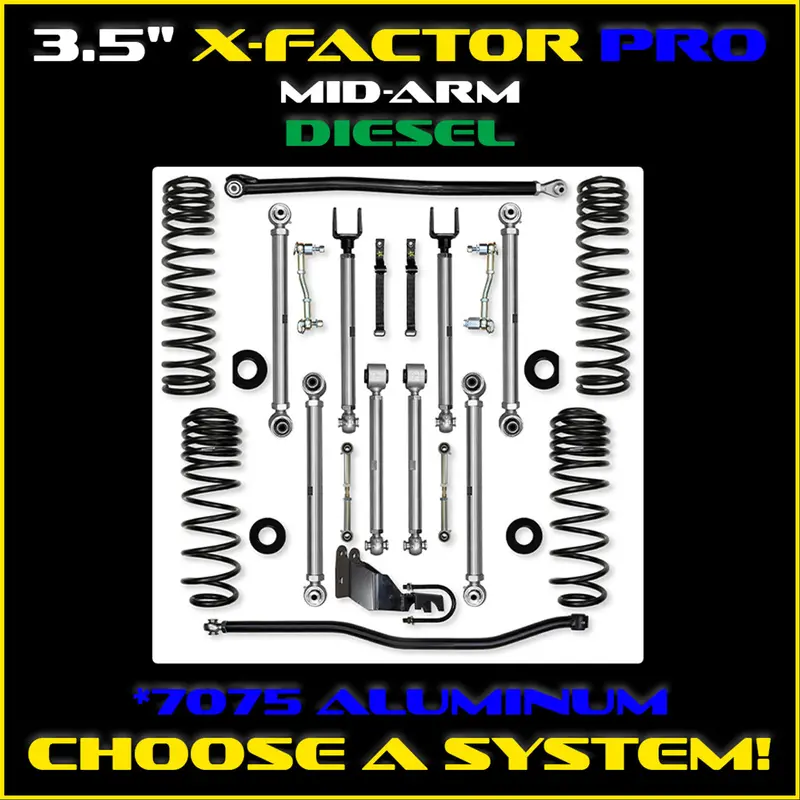 Rock Krawler Jlu 3.5" Diesel X-Factor Pro Mid-Arm System - Non-Rubicon 4 Door 1